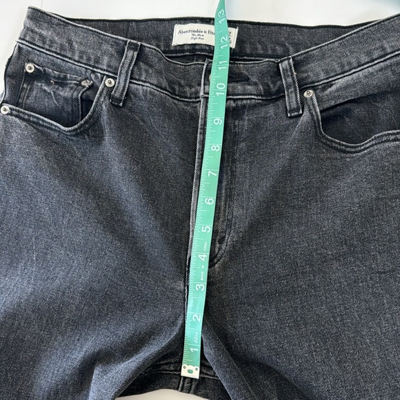 Abercrombie & Fitch The Mom High Rise black wash denim jeans size 27 / 4s - Picture 5 of 10